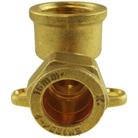 15mm Brass Wall Flange Kit with Double Tap Hose Connector Set BSP Thread Fitting