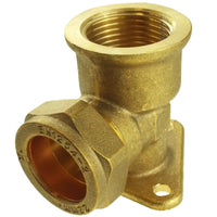 15mm Brass Wall Flange Kit with Double Tap Hose Connector Set BSP Thread Fitting