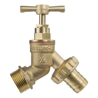 Wall Flange Kit 32mm MDPE - Brass Garden Tap 3/4in Barb for Outdoor Watering Kit