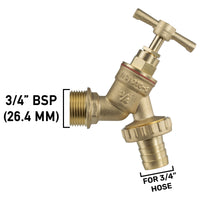 Wall Flange Kit 32mm MDPE - Brass Garden Tap 3/4in Barb for Outdoor Watering Kit
