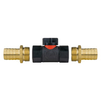 In-Line BSPF Valve with 2 x 19mm Brass Barb Connectors for Garden Irrigation Kit