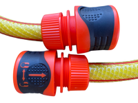 Premium Garden Hose Yellow with Orange Lock Connectors for Garden Irrigation Kit
