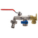 15mm Brass Wall Flange Kit with Double Tap Hose Connector Set BSP Thread Fitting