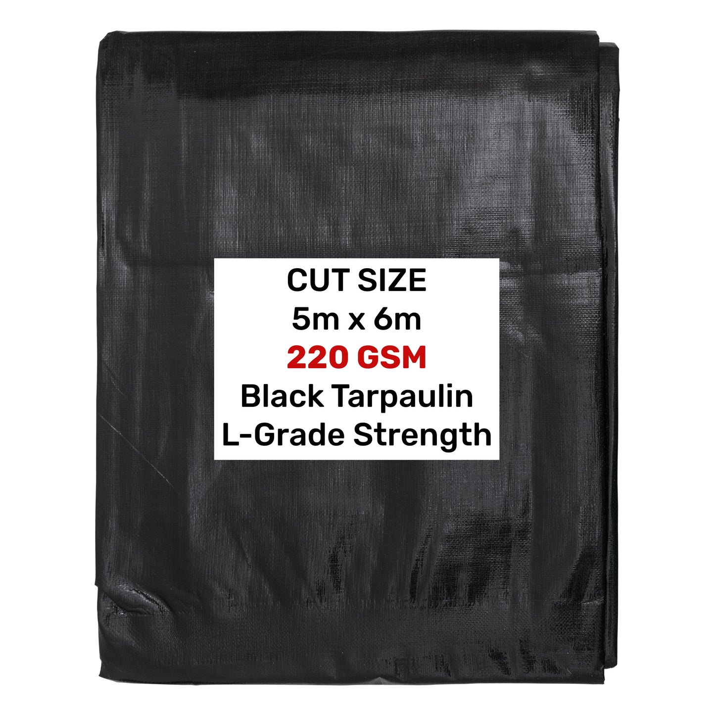 Black Silver L-Grade Tarpaulin 5m x 6m Heavy Duty Outdoor Sheet Waterproof Sheet