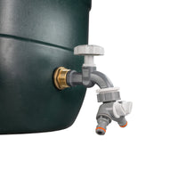 Water Butt Brass Kit 1in with Grey Dial Tap + Two-Way Splitter Hose Pipe Fitting