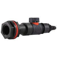 Water Butt Extension Kit 3/4in with In-Line Valve + 16mm Barb Hose Connector Set