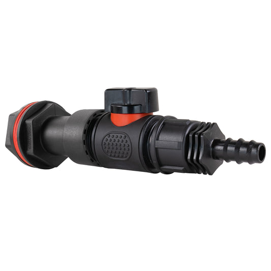 Water Butt Extension Kit 3/4in with In-Line Valve + 16mm Barb Hose Connector Set