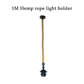 compare product Industrial Vintage Hemp Rope Hanging Pendant Light ~1126