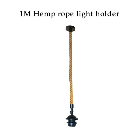 Industrial Vintage Hemp Rope Hanging Pendant Light ~1126