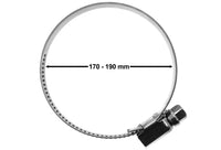 A2 Hose Clip 170mm-190mm - Adjustable 304 Stainless Steel Duct Clamps Hose Pipe Clamps Air Ducting Clamp Worm Drive Hose Clamps