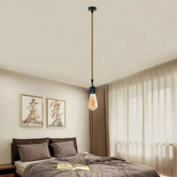 Industrial Vintage Hemp Rope Hanging Pendant Light ~1126